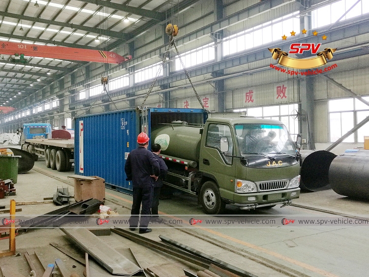 4,000 Litres Water Spraying Truck JAC-Loaded into Container-1